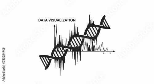 Abstract representation of DNA data visualization, illustrating scientific research and genetic information.