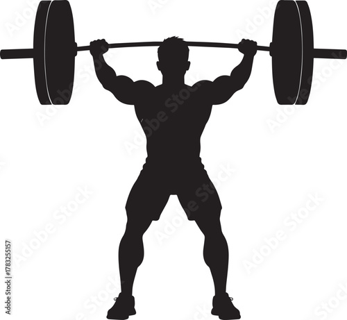 Weightlifting Athlete Silhouette Vector