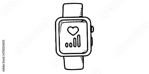 “Smartwatch showing heart rate and step counter — fitness technology concept — background remove.”
