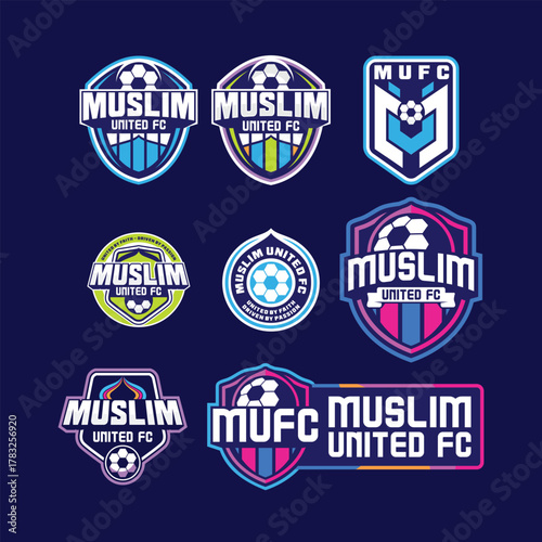 The logo collection for Muslim United FC features a modern and dynamic football club identity.