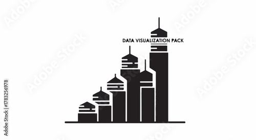 Abstract rising bar graph illustration symbolizing growth and data analysis