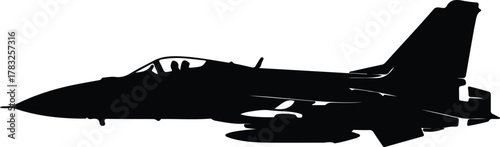 Illustrator Military fighter jet airplane aviation transport silhouette vector