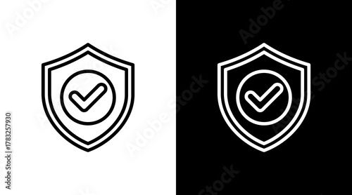 Shield Check With Icon Set Design