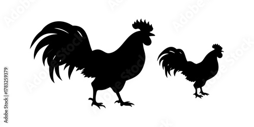 rooster silhouette vector.