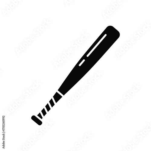 Black baseball bat icon sport equipment