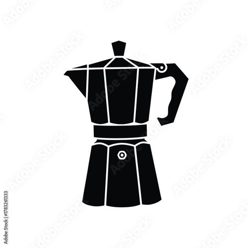 Black coffee maker silhouette moka stovetop