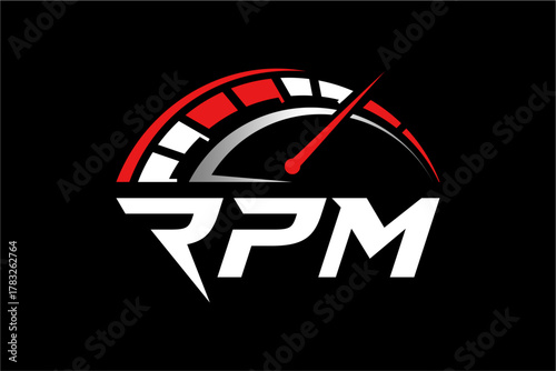 RPM Speedometer Logo Design for Automotive and Racing Enthusiasts.