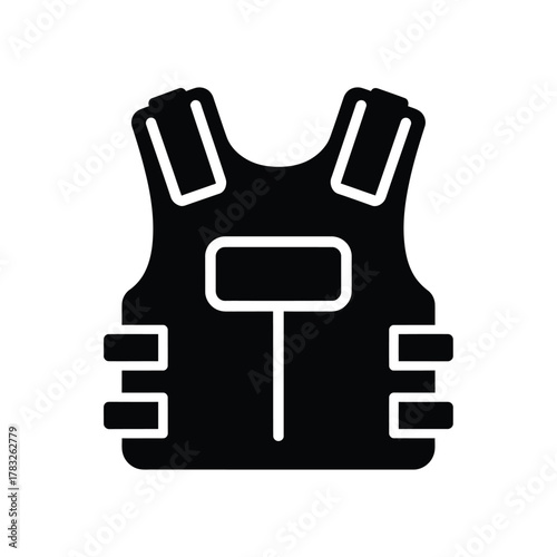Black tactical vest icon protection safety
