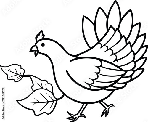 Hand-drawn line art of a woven basket full of eggs with a bow