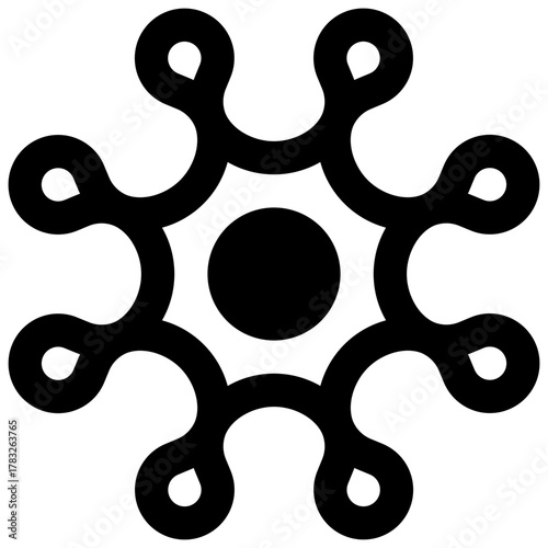 Science journalism. Outlined stroke vector icon with black-filled details.