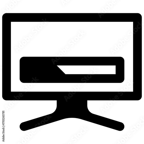 Television. Outlined stroke vector icon with black-filled details.