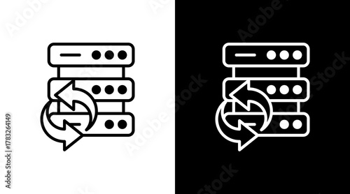 Data Sync With Icon Set Design