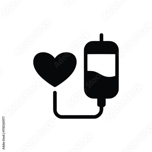 Blood transfusion icon for medical concept
