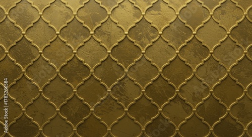 Golden Ornamental Texture: A captivating close-up of a richly textured surface, adorned with an elegant golden pattern, reflecting the beauty of intricate design and luxurious aesthetics.
