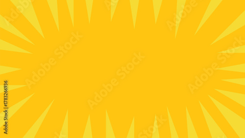 Comic style burst with bold yellow and orange rays, perfect for action panels, sound effects, retro pop art, hero scenes, and dynamic storytelling visuals.