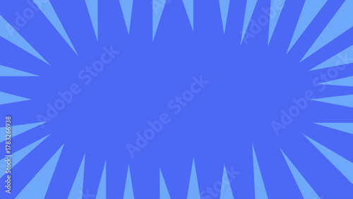 Comic style blue burst with jagged rays and dynamic radial energy, perfect for action panels, hero scenes, retro pop art, sound effects, and bold layouts.