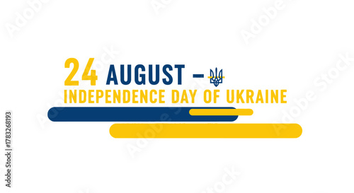 Ukraine Independence Day Celebration with National Colors and Emblem.