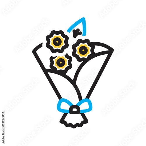 Vector multi color icon for Bookey