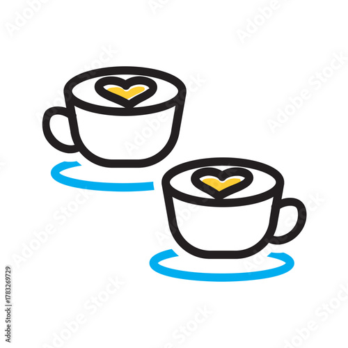 Vector multi color icon for Coffee date