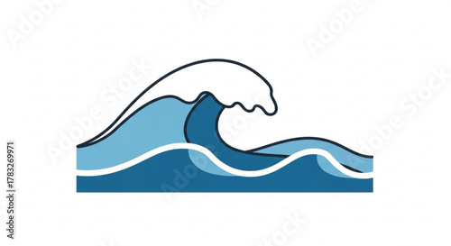 Ocean wave illustration vector graphic sea water waves design surfing beach waves ocean tides water splash drawing