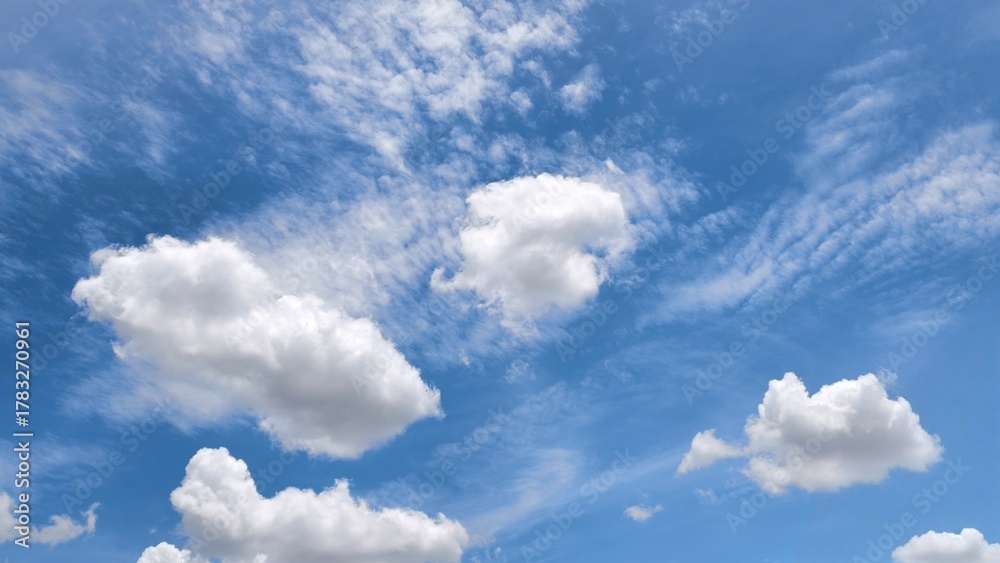 Obraz premium blue sky and white cloud as a background