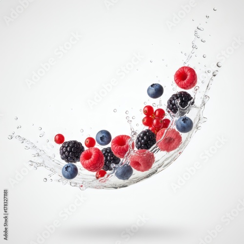Premium Mixed Fresh Fruits on White Background with Copy Space