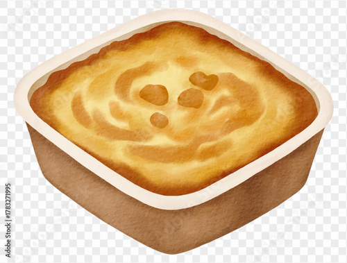 Watercolor mashed potato illustration for Thanksgiving comfort food and dinner. Vector.