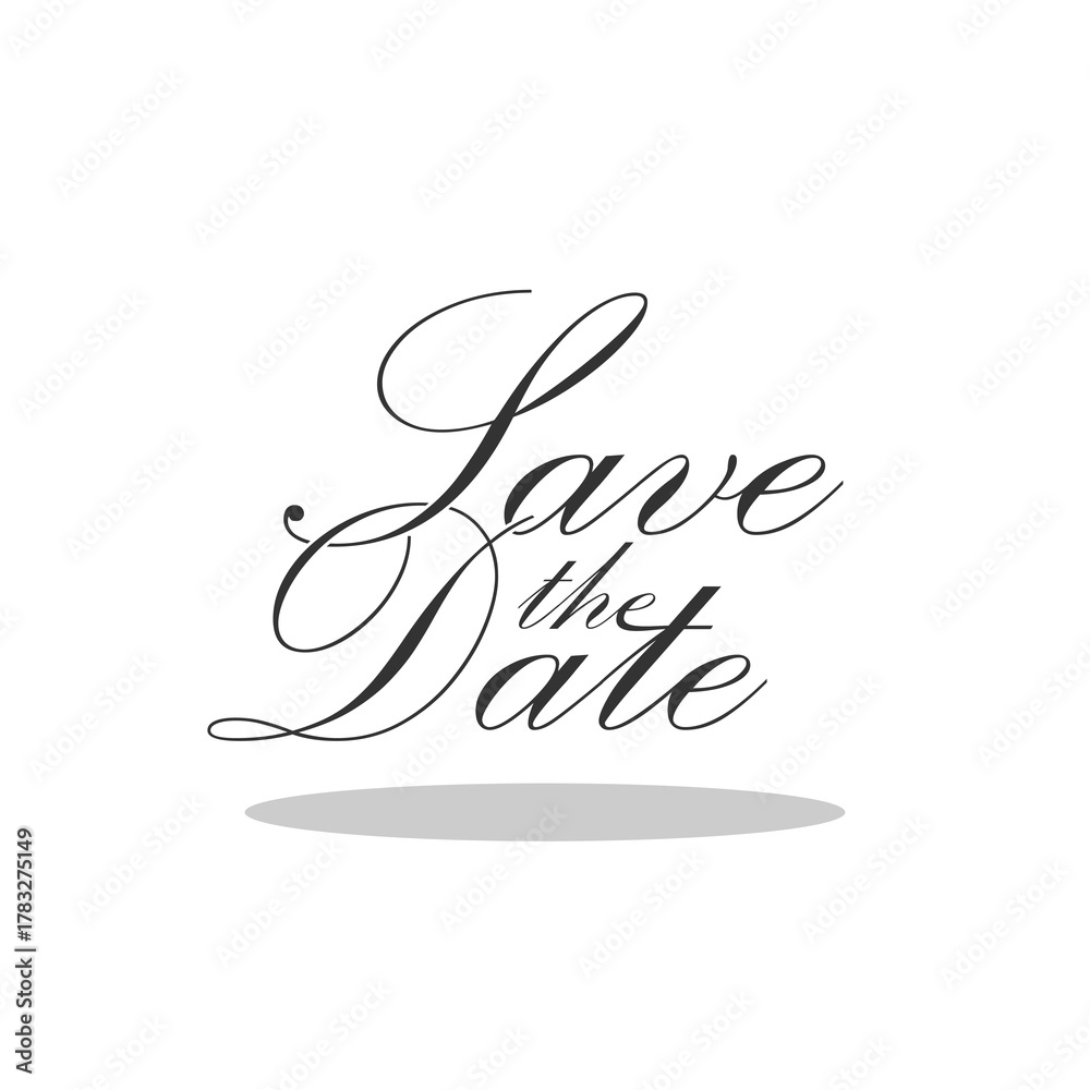 Obraz premium Save the date calligraphy icon with shadow