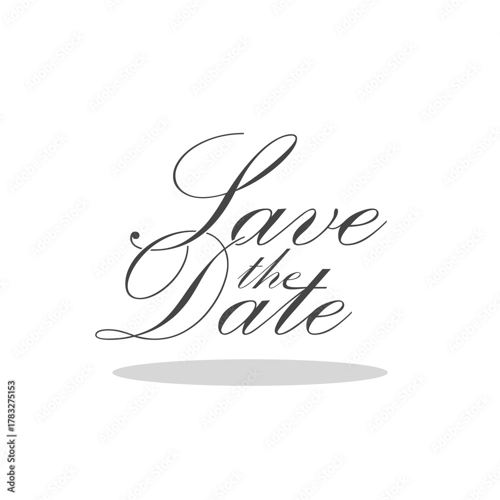 Obraz premium Save the date calligraphy icon with shadow
