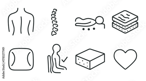 Ergonomic back support symbols on gradient background for optimal spine health