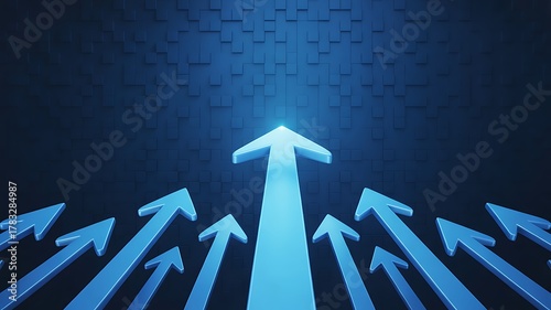 Arrows pointing upwards symbolize growth and progress in a business context