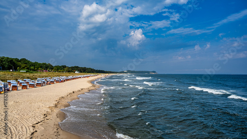 Fototapeta Naklejka Na Ścianę i Meble -  A view of Goehren beach on the Baltic Sea