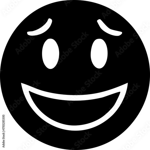 Joyful smiley face icon conveying happiness and positive emotions, perfect for digital communication and branding.