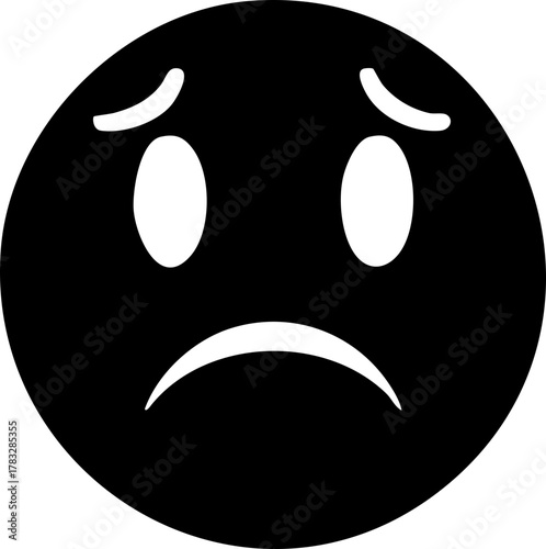 Expressing profound sadness and disappointment through a simple, universally understood emoji face conveying deep emotional distress and sorrow.