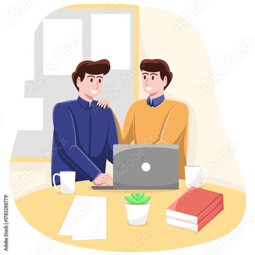 Two Young Professionals Collaborate About the Business They Are Working On