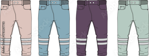 Colorful Pants Illustration Set Fashion, Apparel, Style