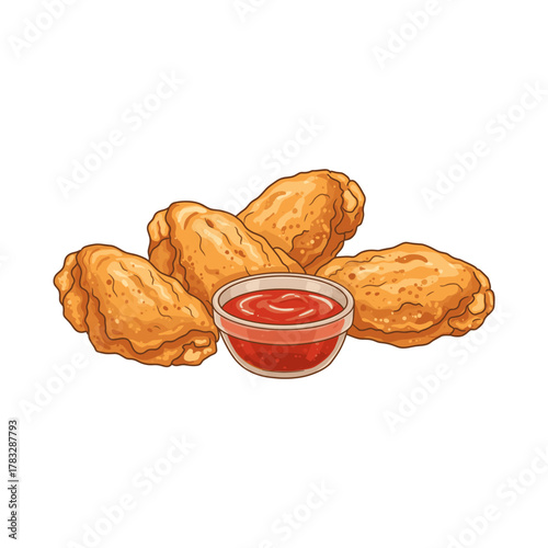 Golden wings bathed in crimson sauce