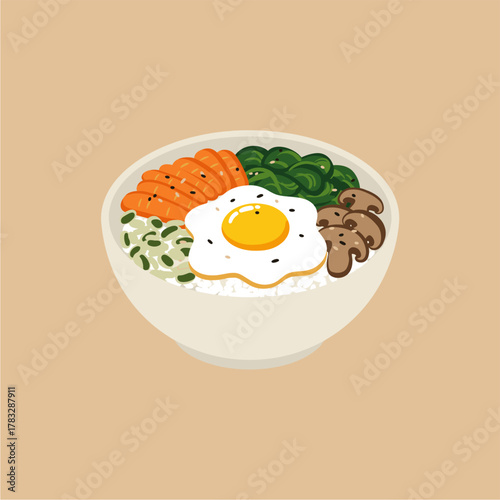 Delicious Bibimbap Bowl A Flavorful Korean Delight