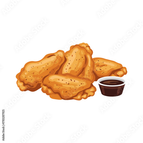 Crispy chicken wings with dipping sauce