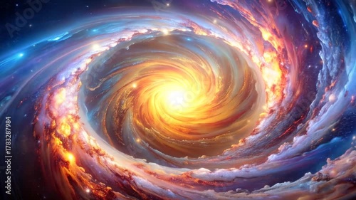 Vibrant Cosmic Spiral Galaxy - A Celestial Masterpiece.