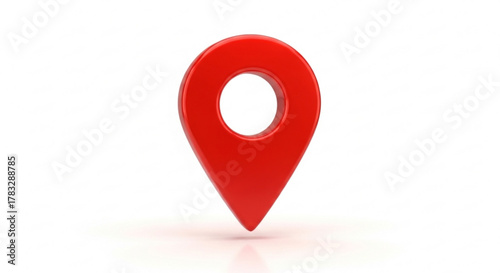 Red location pin gps map marker icon vector illustration for navigation and travel concept design