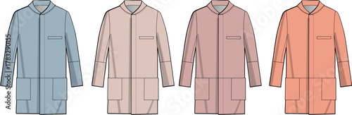 Apparel Variations A Colorful Array of Lab Coats in Different Shades