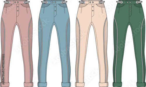 Fashionable High-Waisted Trousers Collection Stylish Pants in Various Colors