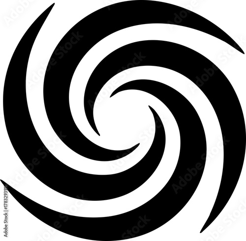 Dynamic swirling vortex design representing energy, power, and transformation in a sleek, modern abstract style.