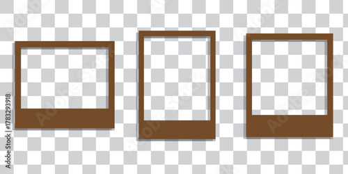 Realistic polaroid empty photo frame mock up with shadow Vector illustration