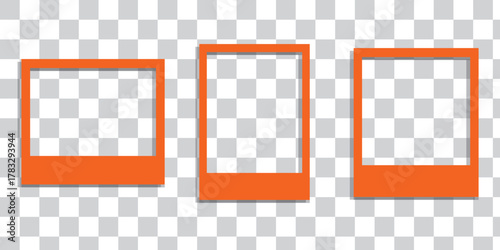 Realistic polaroid empty photo frame mock up with shadow Vector illustration