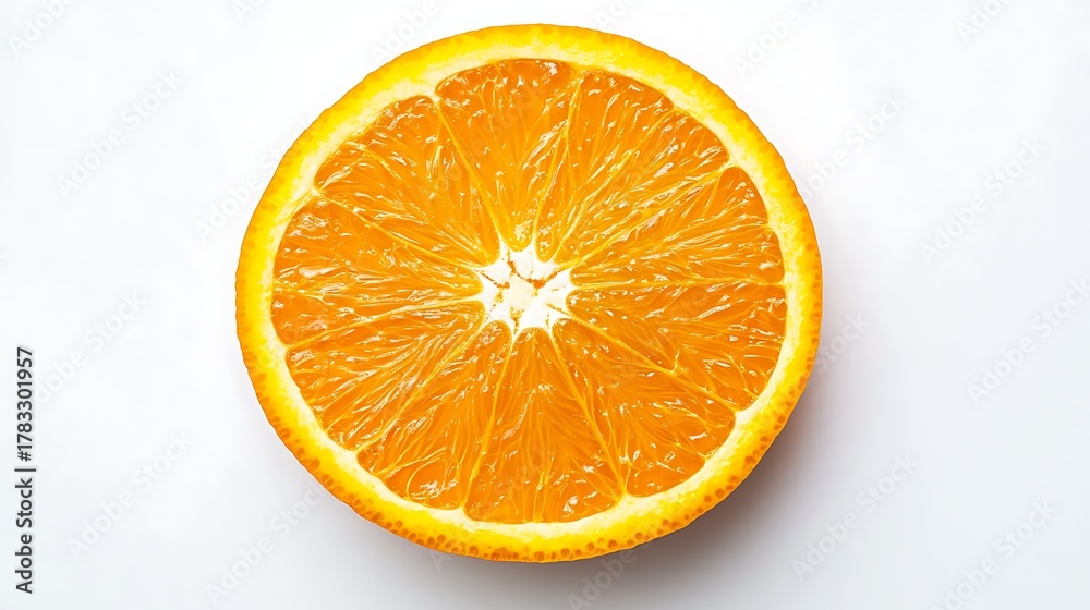 Fototapeta premium Fresh orange slice isolated on white background