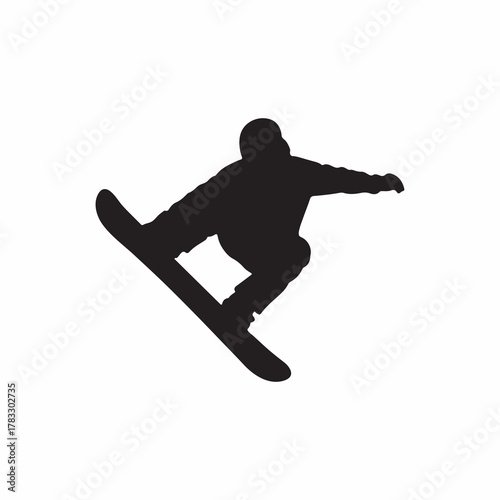 Snowboarder Silhouette Extreme Sport Vector