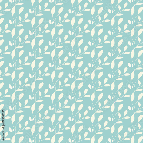 Elegant leafy pattern in calming mint green, perfect for stylish backgrounds, textile prints, and modern designs that bring a touch of nature to your project