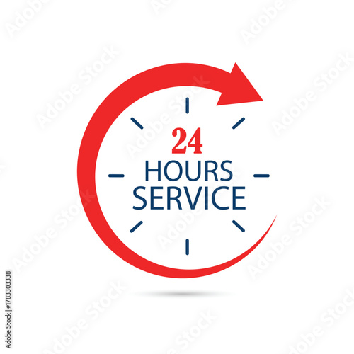 24 hours service everyday vector design